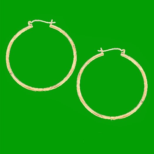 Image 0 of 14K Yellow Gold Slender 45mm Extra Large Circle Hoop Earrings 