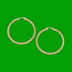 14K Rose Gold Classic 15mm Circle Hoop Earrings 