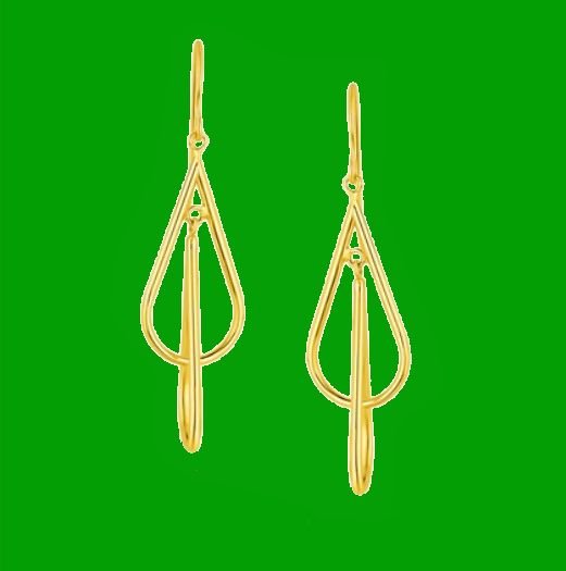 Image 0 of 14K Yellow Gold Double Entwined Open Teardrop Earrings 