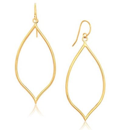 Image 1 of 14K Yellow Gold Marquise Polished Open Earrings 