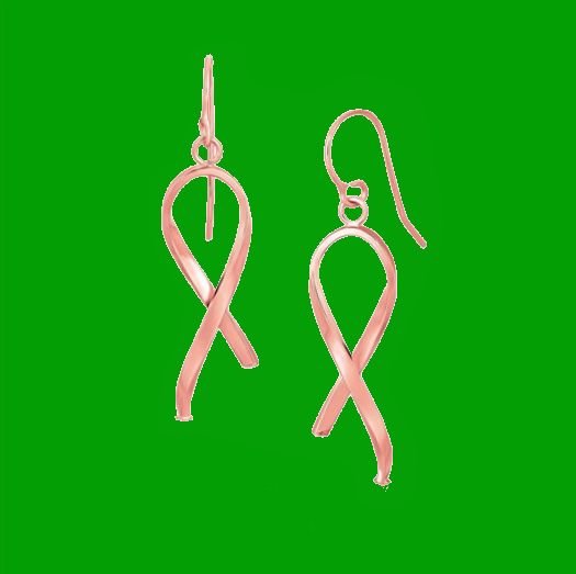 Image 0 of 14K Rose Gold Ribbon Motif Crossed Drop Earrings