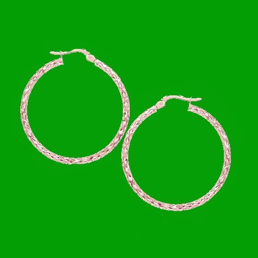 Image 0 of 14K Rose Gold Textured Large Circle Hoop Earrings 