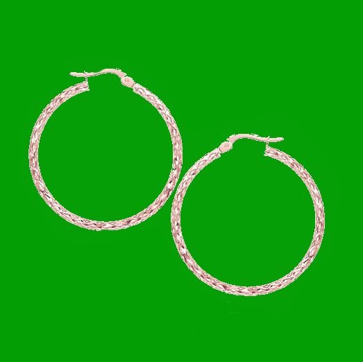 Image 0 of 14K Rose Gold Textured Large Circle Hoop Earrings 
