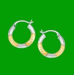 14K Two Tone Gold Classic 20mm Circle Hoop Earrings 