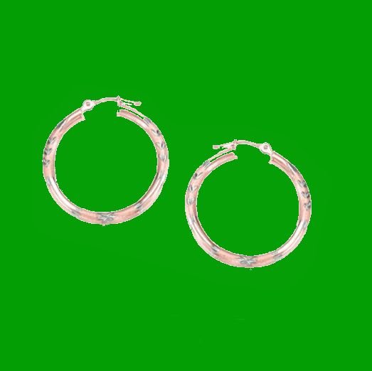 Image 0 of 14K Rose Gold Diamond Cut 25mm Circle Hoop Earrings 