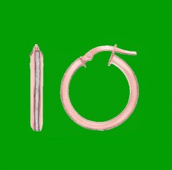 14K Rose Gold Glitter Accent Circle Hoop Earrings 