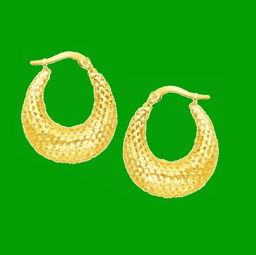 Image 0 of 14K Yellow Gold Mesh Graduated Hoop Earrings 