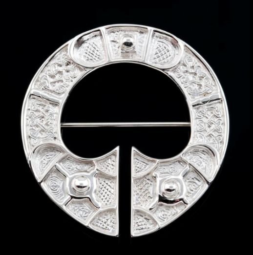 Image 0 of St Ninians Isle Treasure Round Large Sterling Silver Brooch 