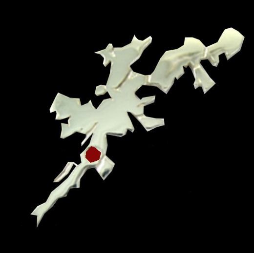 Image 0 of Shetland Isles Map Ruby Stone Large Sterling Silver Brooch