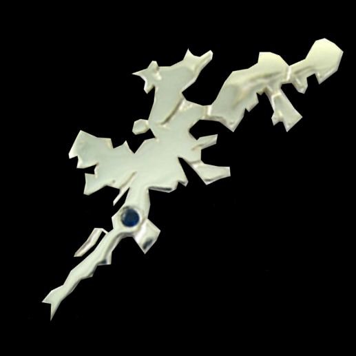 Image 0 of Shetland Isles Map Sapphire Stone Large Sterling Silver Brooch
