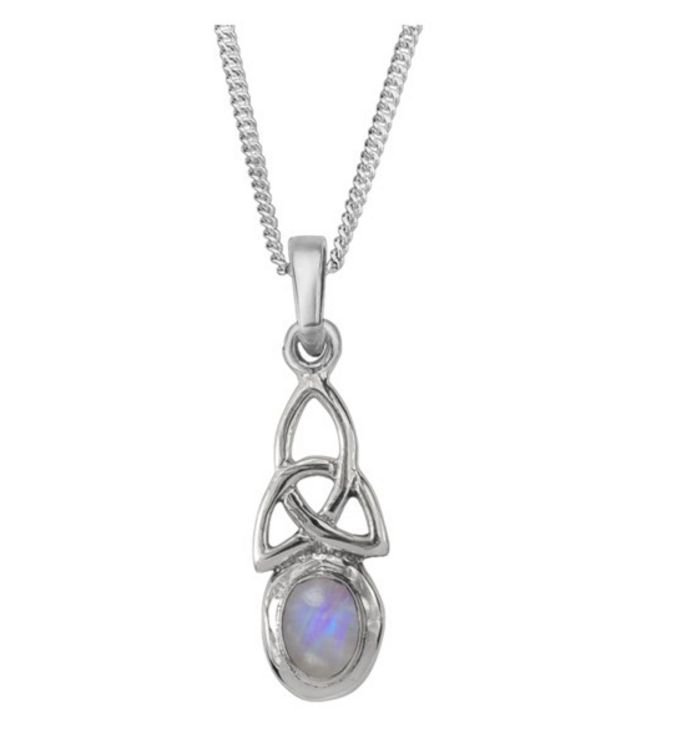 Image 1 of Celtic Knotwork Birthstone June Stone Sterling Silver Pendant