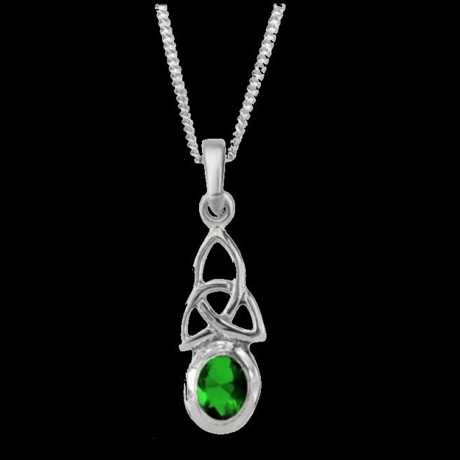 Image 0 of Celtic Knotwork Birthstone August Stone Sterling Silver Pendant