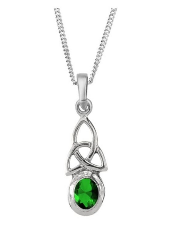 Image 1 of Celtic Knotwork Birthstone August Stone Sterling Silver Pendant