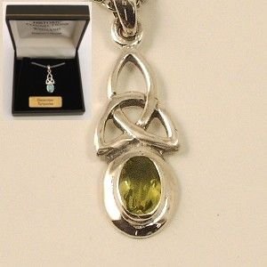 Image 2 of Celtic Knotwork Birthstone August Stone Sterling Silver Pendant