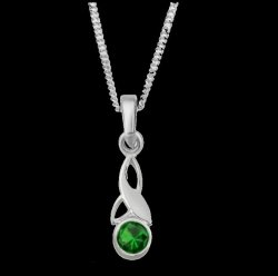 Trinity Celtic Knot May Birthstone Small Sterling Silver Pendant