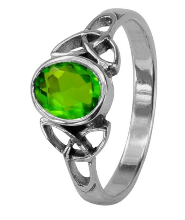 Image 1 of Celtic Knotwork August Birthstone Ladies Sterling Silver Ring