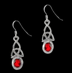 Birthstone Celtic Trinity Knotwork July Stone Sterling Silver Earrings