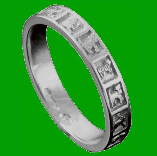 Image 0 of Balta Celtic Design Animal Ladies 9K White Gold Band Ring Sizes A-Q