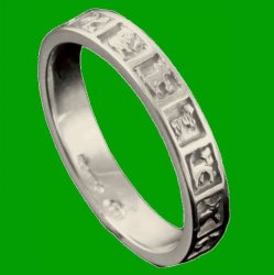 Balta Celtic Design Animal Ladies Palladium Band Ring Sizes A-Q