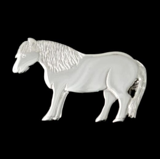 Image 0 of Shetland Pony Horse Themed Medium Sterling Silver Brooch