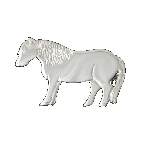 Image 1 of Shetland Pony Horse Themed Medium Sterling Silver Brooch