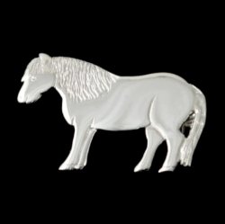 Shetland Pony Horse Themed Medium Sterling Silver Brooch