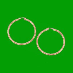 14K Rose Gold Classic 25mm Circle Hoop Earrings 