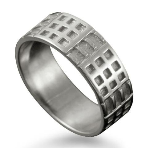 Image 1 of Art Deco Mackintosh Sterling Silver Ring Wedding Band Sizes R-Z