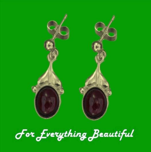 Image 0 of Art Nouveau Leaf Amethyst 9K Yellow Gold Drop Earrings