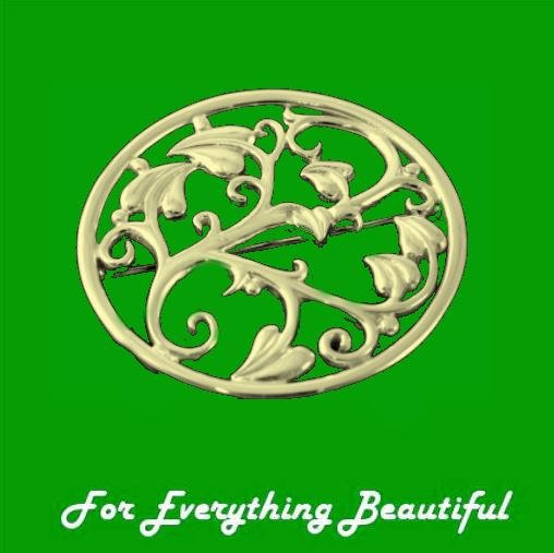 Image 0 of Art Nouveau Nature Design 9K Yellow Gold Brooch