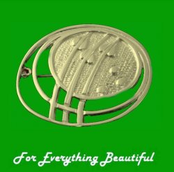 Art Nouveau Planets Design 9K Yellow Gold Brooch