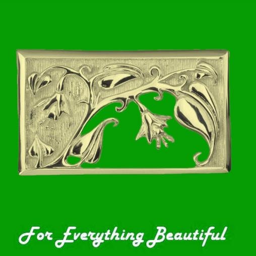 Image 0 of Art Nouveau Rectangular Design 9K Yellow Gold Brooch