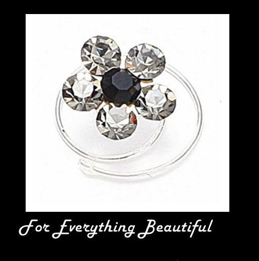 Image 0 of Black Diamond Flower Crystal Bridal Wedding Hair Twists Decorations