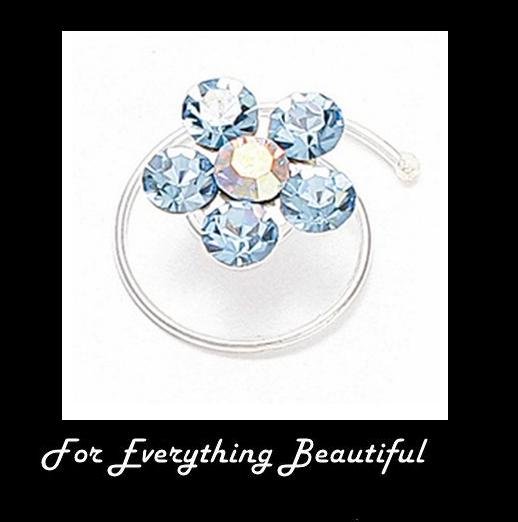 Image 0 of Aqua Flower Crystal Bridal Wedding Hair Twists Decorations