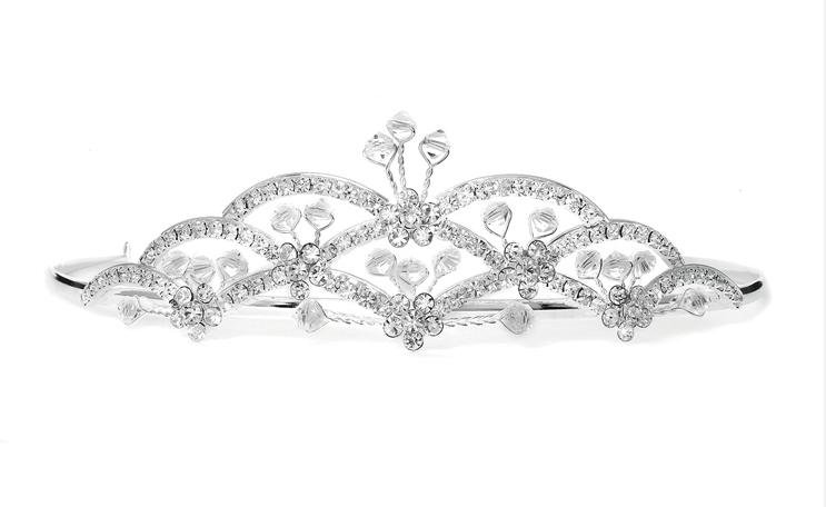 Image 1 of Art Deco Crystal Spray Rhinestone Tiara Wedding Bridal Headpiece