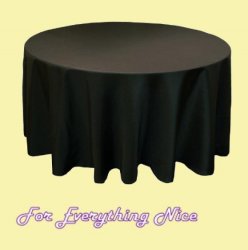 Black Polyester Round Tablecloth Decorations 70 inches x 1