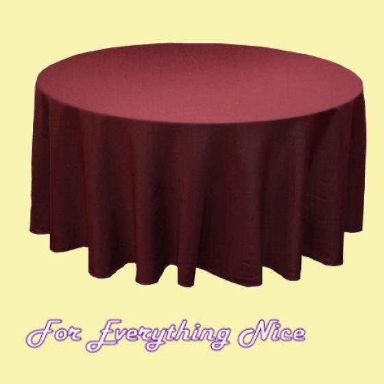 Image 0 of Burgundy Wine Polyester Round Tablecloth Decorations 70 inches x 25