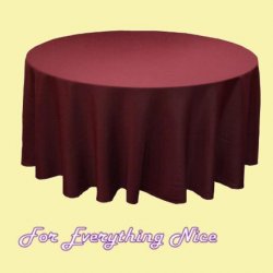 Burgundy Wine Polyester Round Tablecloth Decorations 70 inches x 25