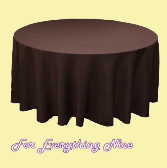Image 0 of Chocolate Brown Polyester Round Tablecloth Decorations 70 inches x 25
