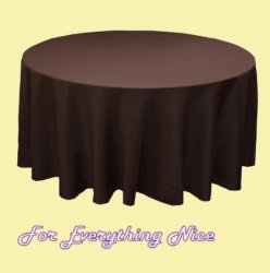 Chocolate Brown Polyester Round Tablecloth Decorations 70 inches x 25
