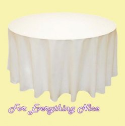 Ivory Polyester Round Tablecloth Decorations 70 inches x 25