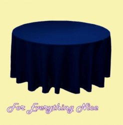 Navy Blue Polyester Round Tablecloth Decorations 70 inches x 1