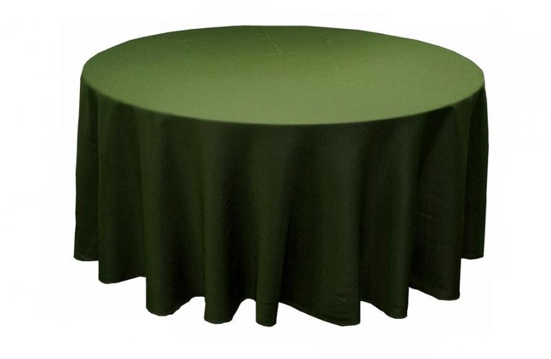 Image 1 of Willow Green Polyester Round Tablecloth Decorations 90 inches x 5