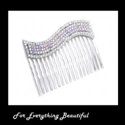 Aurora Borealis Rhinestone Crystal Wedding Bridal Headpiece Comb