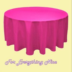 Fuchsia Pink Polyester Round Tablecloth Decorations 90 inches x 25