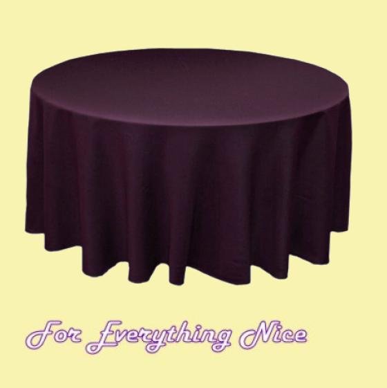 Image 0 of Eggplant Polyester Round Tablecloth Decorations 90 inches x 25