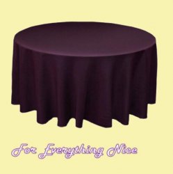 Eggplant Polyester Round Tablecloth Decorations 90 inches x 25