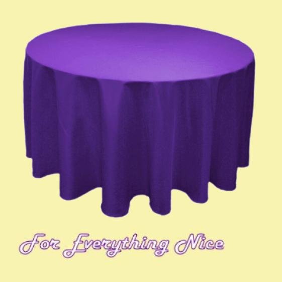 Image 0 of Deep Purple Polyester Round Tablecloth Decorations 90 inches x 25