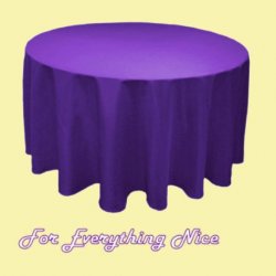 Deep Purple Polyester Round Tablecloth Decorations 90 inches x 25