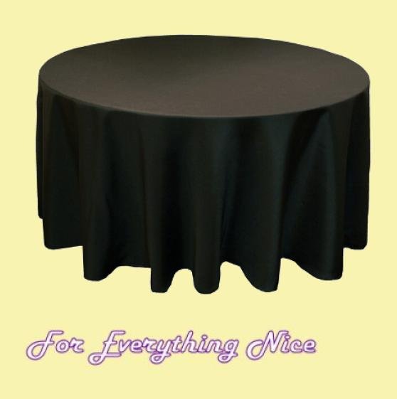 Image 0 of Black Polyester Round Tablecloth Decorations 90 inches x 1